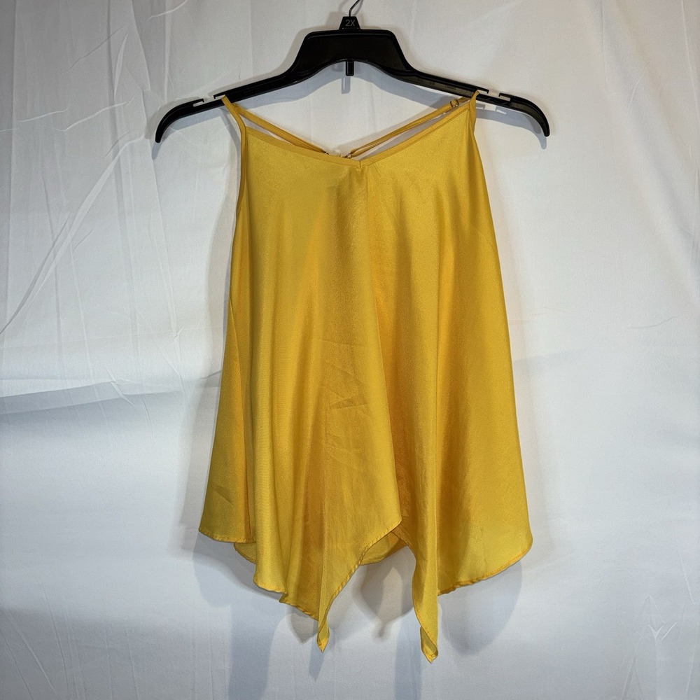 Joy‎ Joy Yellow Top Cami Womens Small Blouse Sleeveless Racerback Tank Top